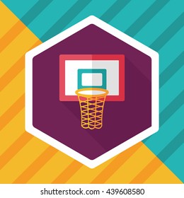 basketball flat icon with long shadow,eps10
