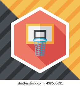 basketball flat icon with long shadow,eps10