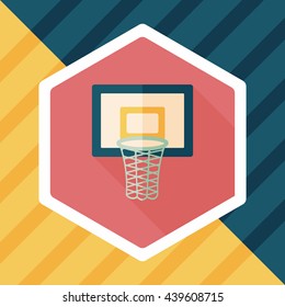 basketball flat icon with long shadow,eps10