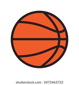 Basketball flat icon. Soccer icon. Ball icon, vector. Basketball ball silhouette vector. Basketball logo, Sports equipment, symbol illustration. Vector illustration. volleyball vector.