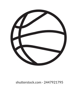 Icono plano de baloncesto con línea de trazos. Conjunto de Vector de silueta de baloncesto.  Icono de fútbol. Equipo deportivo, ilustración de símbolo. Ilustración vectorial