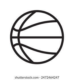 Basketball flat icon with stroke line. Soccer icon. Ball icon, vector. Basketball logo, Sports equipment, symbol illustration. Vector illustration. volleyball vector.