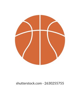 Ilustração de vetor de ícone plano de basquete em fundo branco