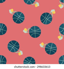 Basketball flat icon,eps10 seamless pattern background