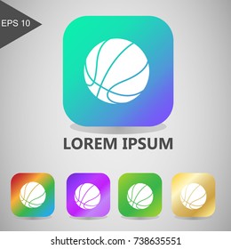 basketball flat icons, with a soft gradation color vector design