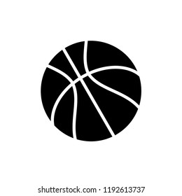 Basketball flat icons. White and black sport icons. Vector basketball balls.