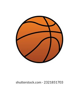 Basketball flat icons. White and black sport icons. Vector basketball balls.