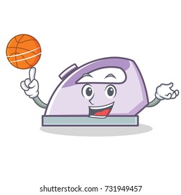 With basketball flat iron character vector art