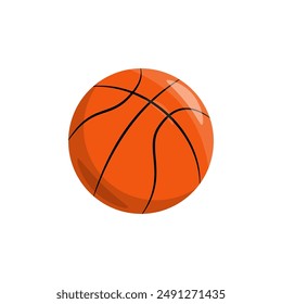 Ilustración vectorial plana de baloncesto aislada sobre fondo blanco