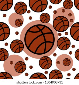basketball flat vector, basketball seamless pattern, basketball background texture
