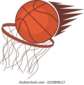 The basketball is floating into the basket.
