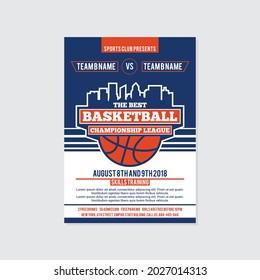 Basketball Flyer Vector layout design template for extreem sport event, tournament or championship