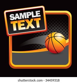 basketball flying on halftone background