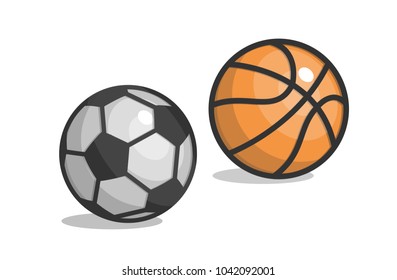 Basketball and football (soccer) balls