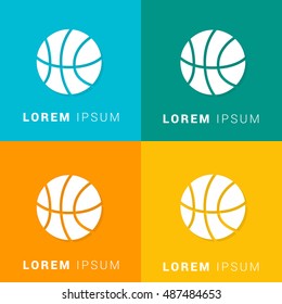 Basketball Four Color Material Designed Icon / Logo