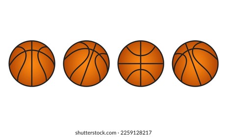 Basketball in four versions ranging ,illustrations for use in online sporting events , Illustration Vector  EPS 10