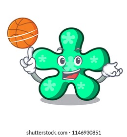 With basketball free form character cartoon