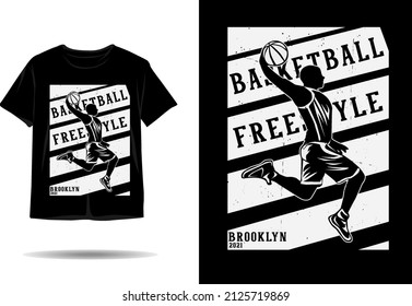 Basketball freestyle brooklyn 2021 silhouette t shirt design