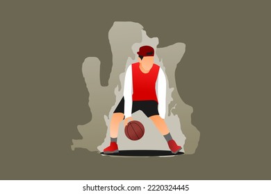 basketball freestyle. street basketball. flat design