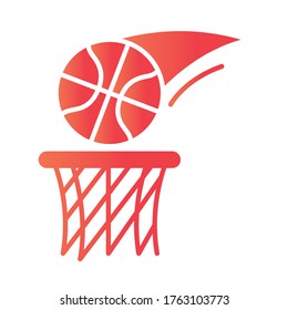 basketball game, ball shot recreation sport gradient style icon vector illustration