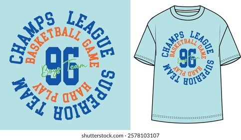 Basketball game college style vintage typography slogan. Vector illustration design for slogan tee, t shirt, fashion print, poster, sticker, card and other uses.