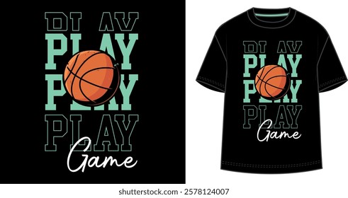 Basketball game college style vintage typography slogan. Vector illustration design for slogan tee, t shirt, fashion print, poster, sticker, card and other uses.