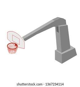 Basketball game concept. Basketball hoop and net isometric view