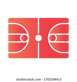 basketball game, court floor recreation sport gradient style icon vector illustration