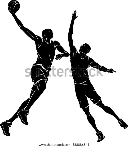 Basketball Game Hook Shot Stock Vector (Royalty Free) 588886841