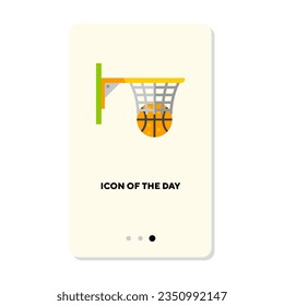 Icono vectorial plano del juego de baloncesto. Cartel aislado del aro de baloncesto. Concepto de baloncesto. Elementos de símbolo de ilustración vectorial para diseño web y aplicaciones