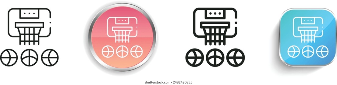 basketball game icon. Thin Linear, Regular and Button Style Design Isolated On White Background