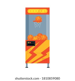 Basketball Game Machine, Amusement Gaming Machinery Vector Illustration