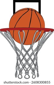 basketball game, basketball ring, suitable for sports illustration needs