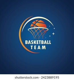 Basketball game tournament logo design vector