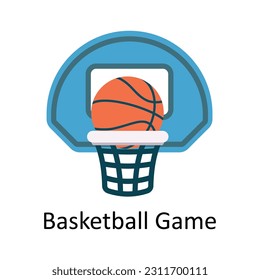 Basketball Game Vector  Flat Icon Design illustration. Sports and games  Symbol on White background EPS 10 File