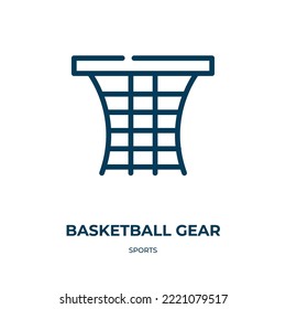 Basketball gear icon. Linear vector illustration from sports collection. Outline basketball gear icon vector. Thin line symbol for use on web and mobile apps, logo, print media.