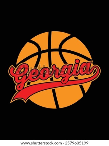 Basketball Georgia City Vintage Art File