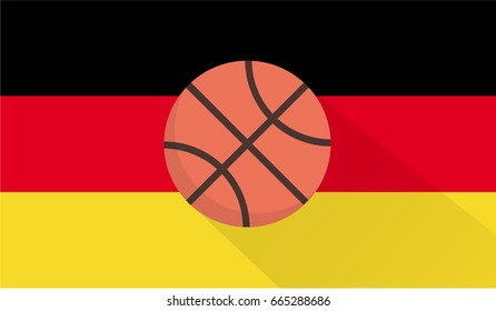 basketball with germany flag background