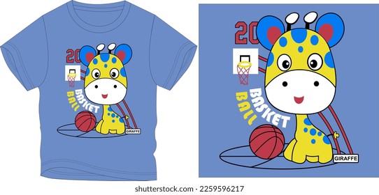 jirafa de baloncesto Vector de diseño gráfico