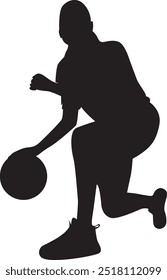 basketball the girls sports silhouette vector design illustration