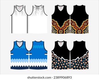 Basketball Glory: 4-Pack Collection of Dynamic Singlet and Shirt Designs - Dominate the Court in Style