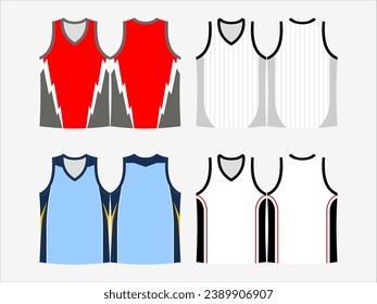 Basketball Glory: 4-Pack Collection of Dynamic Singlet and Shirt Designs - Dominate the Court in Style