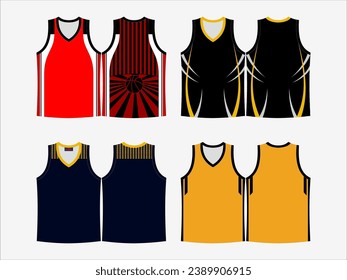Basketball Glory: 4-Pack Collection of Dynamic Singlet and Shirt Designs - Dominate the Court in Style
