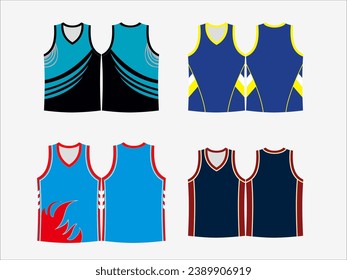 Basketball Glory: 4-Pack Collection of Dynamic Singlet and Shirt Designs - Dominate the Court in Style