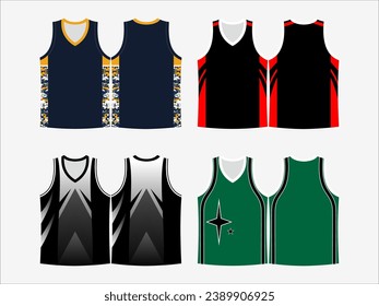 Basketball Glory: 4-Pack Collection of Dynamic Singlet and Shirt Designs - Dominate the Court in Style