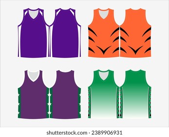 Basketball Glory: 4-Pack Collection of Dynamic Singlet and Shirt Designs - Dominate the Court in Style