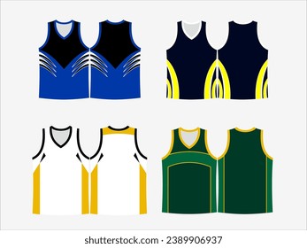 Basketball Glory: 4-Pack Collection of Dynamic Singlet and Shirt Designs - Dominate the Court in Style