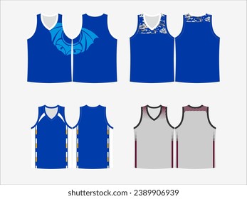 Basketball Glory: 4-Pack Collection of Dynamic Singlet and Shirt Designs - Dominate the Court in Style