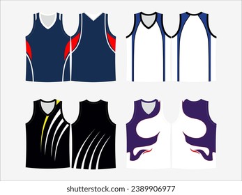 Basketball Glory: 4-Pack Collection of Dynamic Singlet and Shirt Designs - Dominate the Court in Style