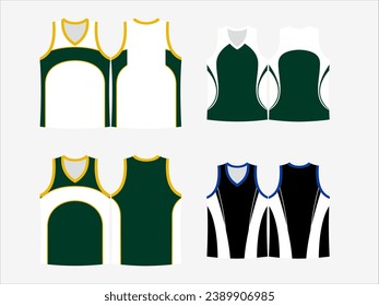 Basketball Glory: 4-Pack Collection of Dynamic Singlet and Shirt Designs - Dominate the Court in Style